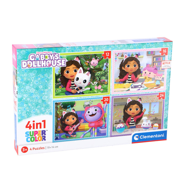 GABBY'S DOLLHOUSE | 4 in 1 Puzzel - 12 t/m 24 Stukjes