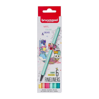 BRUYNZEEL | Fineliner Set - 6 Kleuren Light